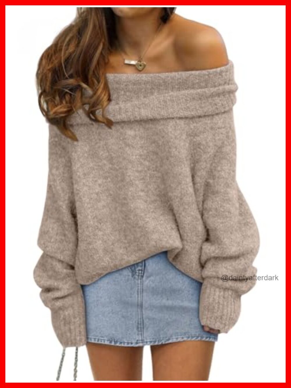 LILLUSORY Off The Shoulder Oversized Sweater Pullover Fall Going Out Top